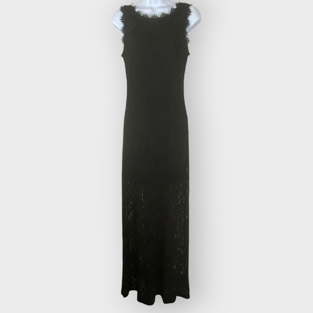 Vtg Jump Maxi Dress | 5/6 | Black Floral Lace | USA | Witchy Whimsigoth Prom